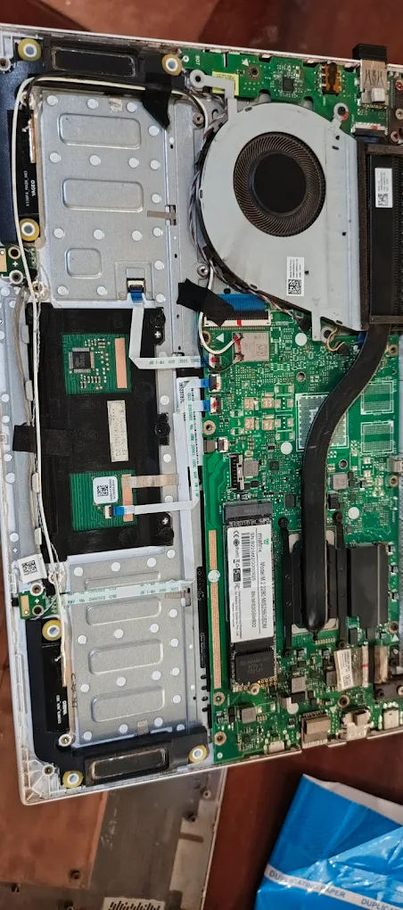 Laptop opened for internal component repair